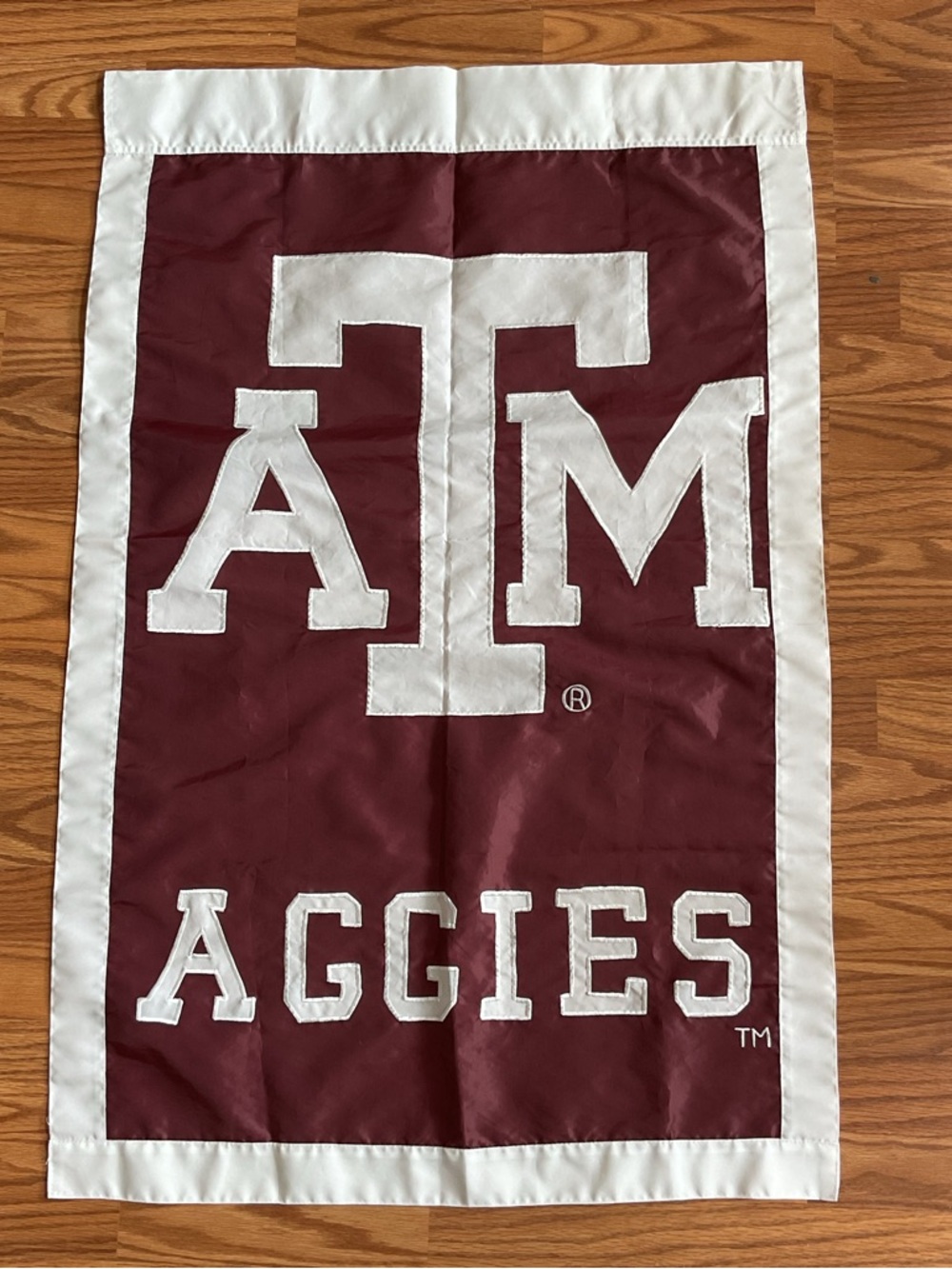 Vintage One-Sided Texas A & M Aggies House Garden Flag Banner 42x28